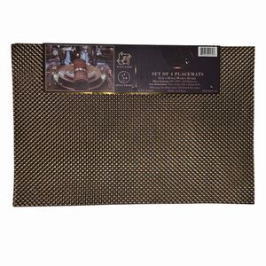 Dan River Set of 4 Rectangular Placemats Bronze Color PVC Woven Table Mats 12x18